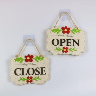Bảng Gỗ Decor 2 Mặt Open Closed
