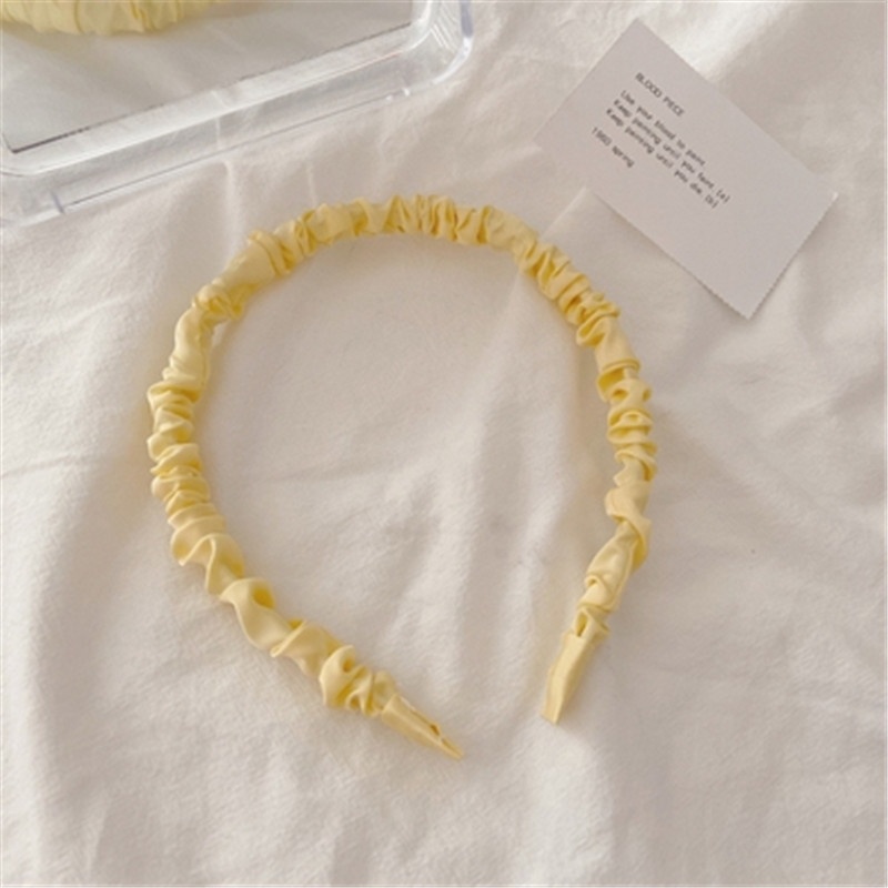 Băng đô cài tóc chất vải chiffon nhún bèo phong cách Hàn Quốc