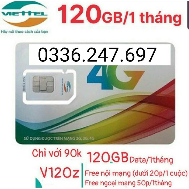 SIM VIETTEL 4G lên mạng siêu nhanh 4GB/1 ngày_giá rẻ chỉ 120k/1 tháng