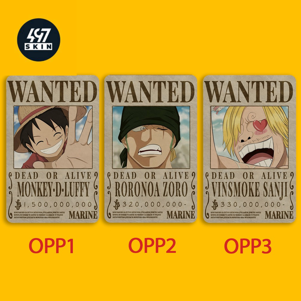 Skin Card One Piece   - Miếng Dán ATM, Thẻ Xe, Thẻ Từ, Thẻ Chung Cư - Chất Liệu Chống Xước - Chống