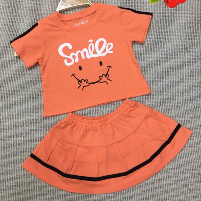 Set Váy Bé Gái Sơ Sinh, Áo Croptop Và Chân Váy Có Chip Sẵn Thun cotton cao cấp_6-15kg (Mã: H1)