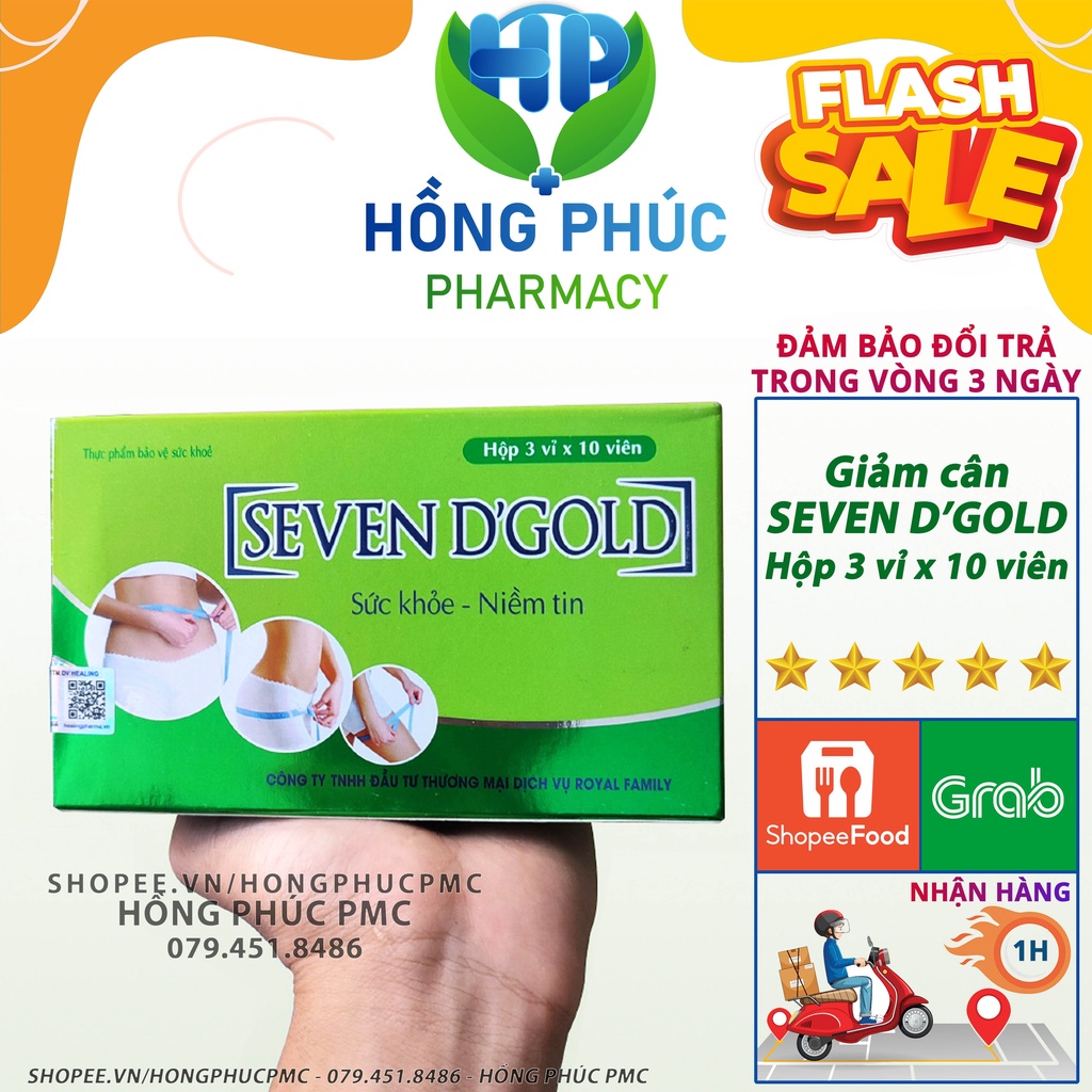 Viên giảm cân Seven Gold cấp tốc an toàn giảm mỡ đùi mỡ bụng dành cho cơ địa khó giảm