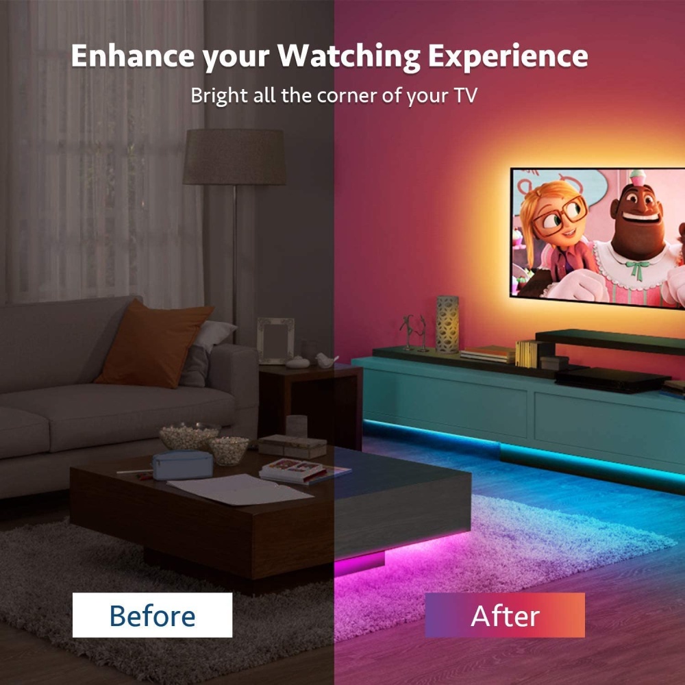 Đèn LED OSIDEN trang trí nhà cửa 16 màu bluetooth APP + điều khiển từ xa 5V USB 2835 RGB dùng trang trí phòng