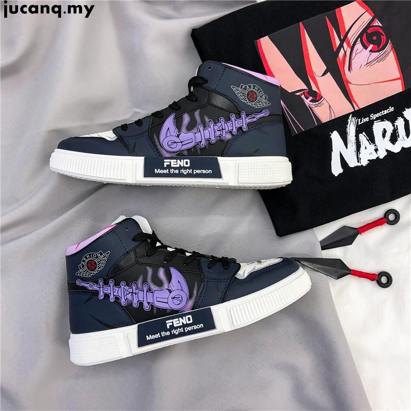 Thời Trang Giày Thể Thao Cổ Cao In Hình Naruto Cho Nam