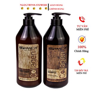 Dầu gội HANEDA COLLAGEN phục hồi tóc hư tổn khô sơ kiềm dầu sạch gàu, cặp gội xả  500ml – 785ml