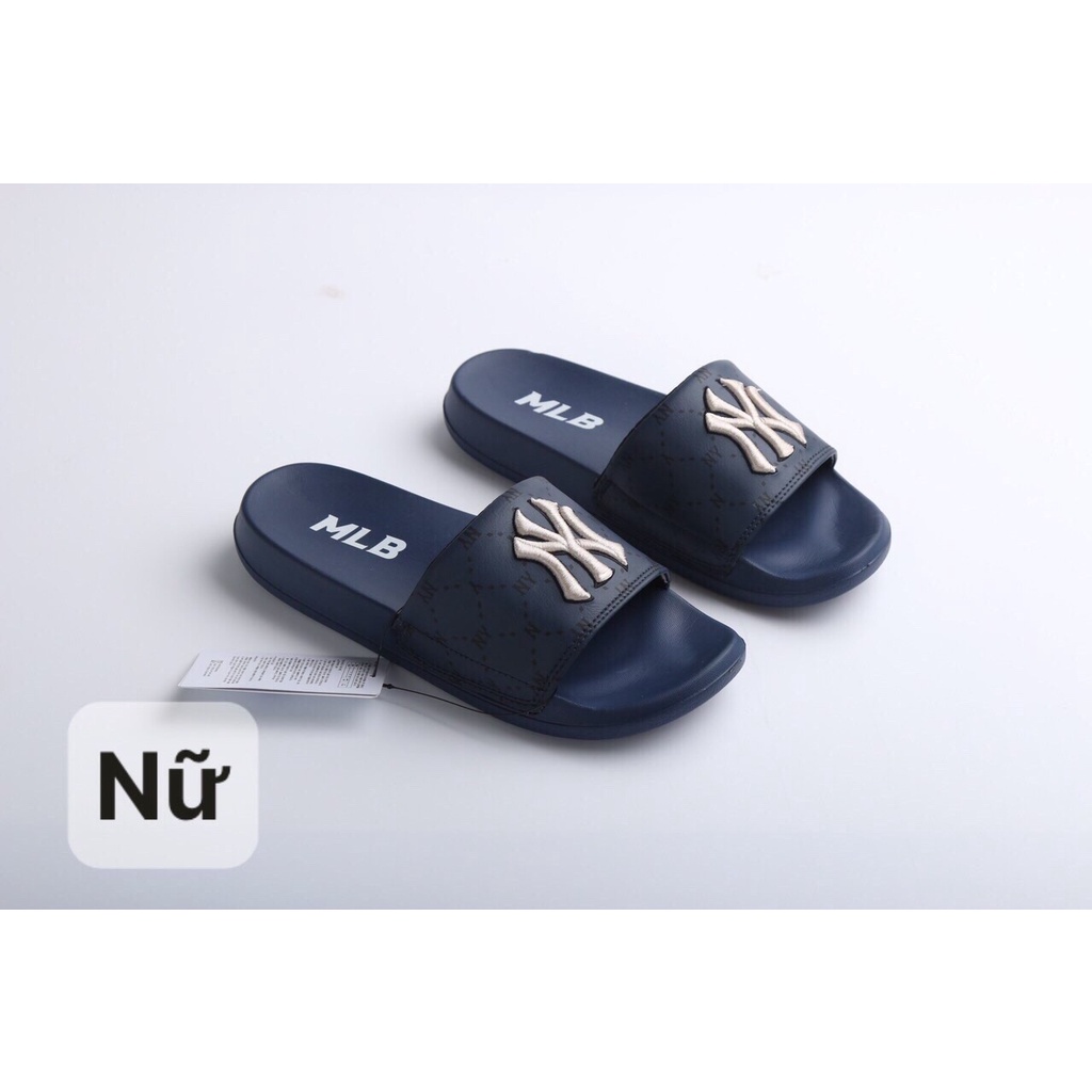 Dép Quai Ngang MLB NY Nam Nữ Unisex Quai Chữ B Thêu Chữ Nổi Sắc Nét Thời Trang Cao Cấp