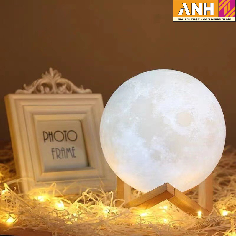 Đèn ngủ để bàn hình mặt trăng 3D 8cm nhiều màu sắc đẹp mắt