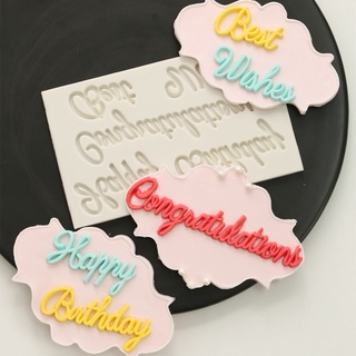 1 Khuôn Silicone Làm Bánh Hình Chữ Happy Birthday 3d