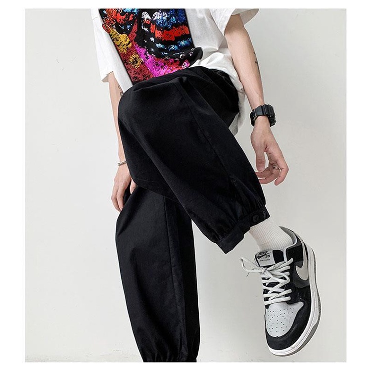 Quần Harem Mỏng Màu Xanh Navy Phong Cách Nhật Bản Thời Trang Mùa Hè Cho Nam Giới