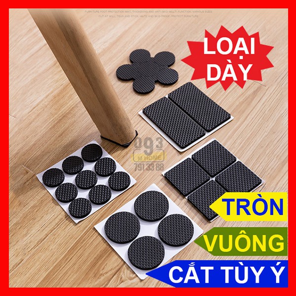 Combo 2 Miếng Cao Su Dán 15x10 cm, Miếng Lót Đệm Chân Bàn Ghế