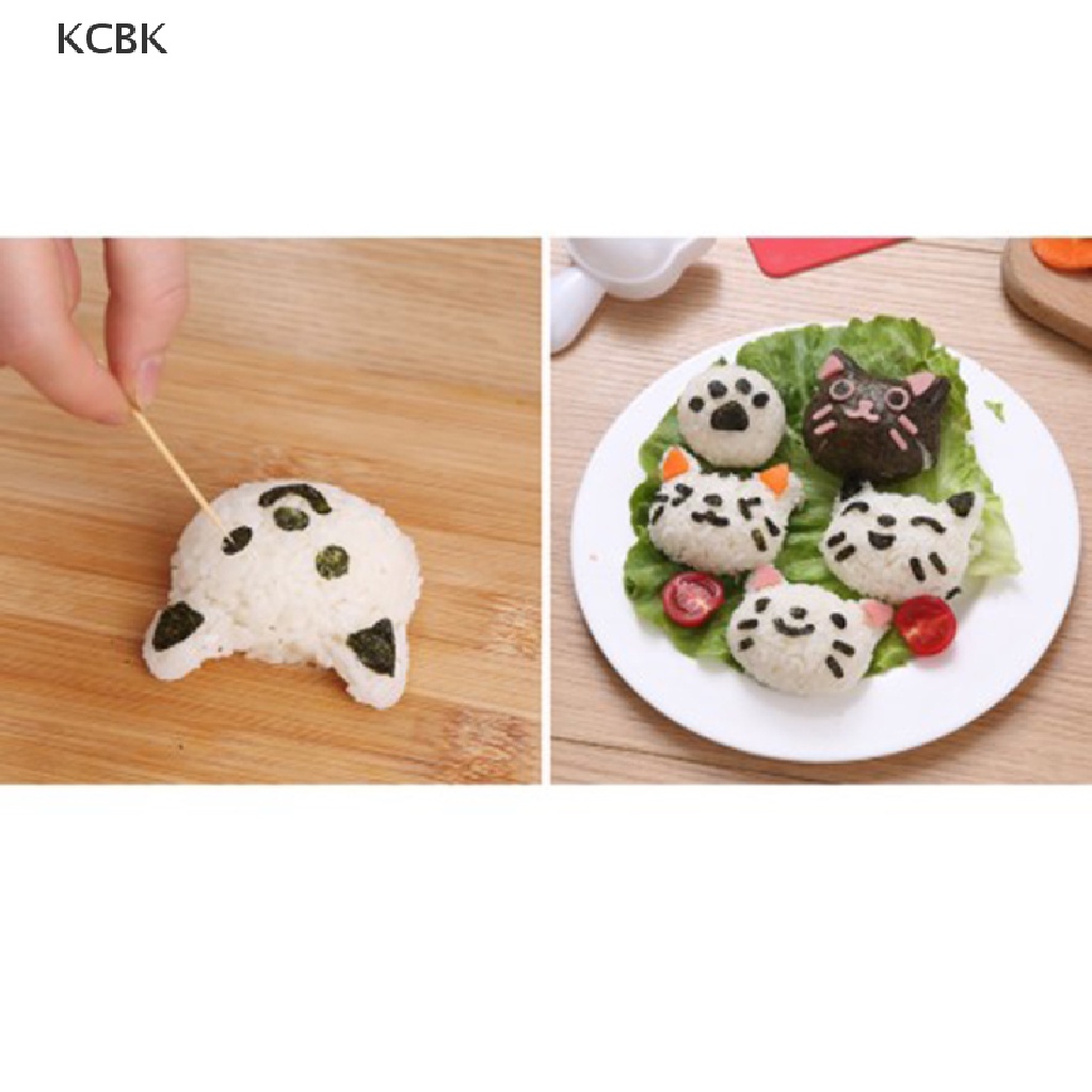 1 Bộ Khuôn Cắt Cơm Nắm Hình Mèo Cười Dễ Thương