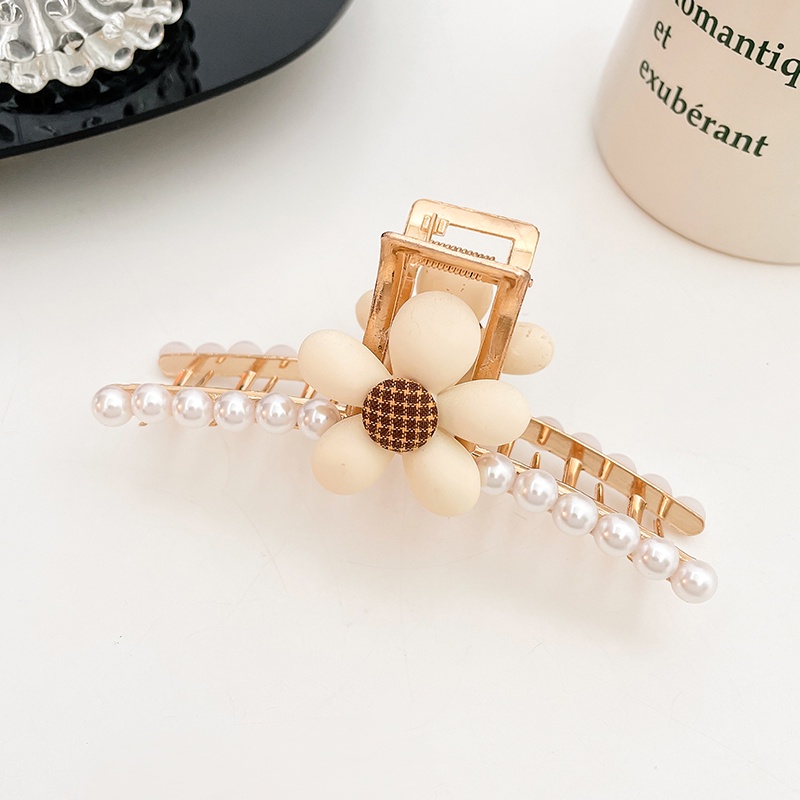 Kẹp tóc hình cá mập đính ngọc trai giả thời trang cho nữ