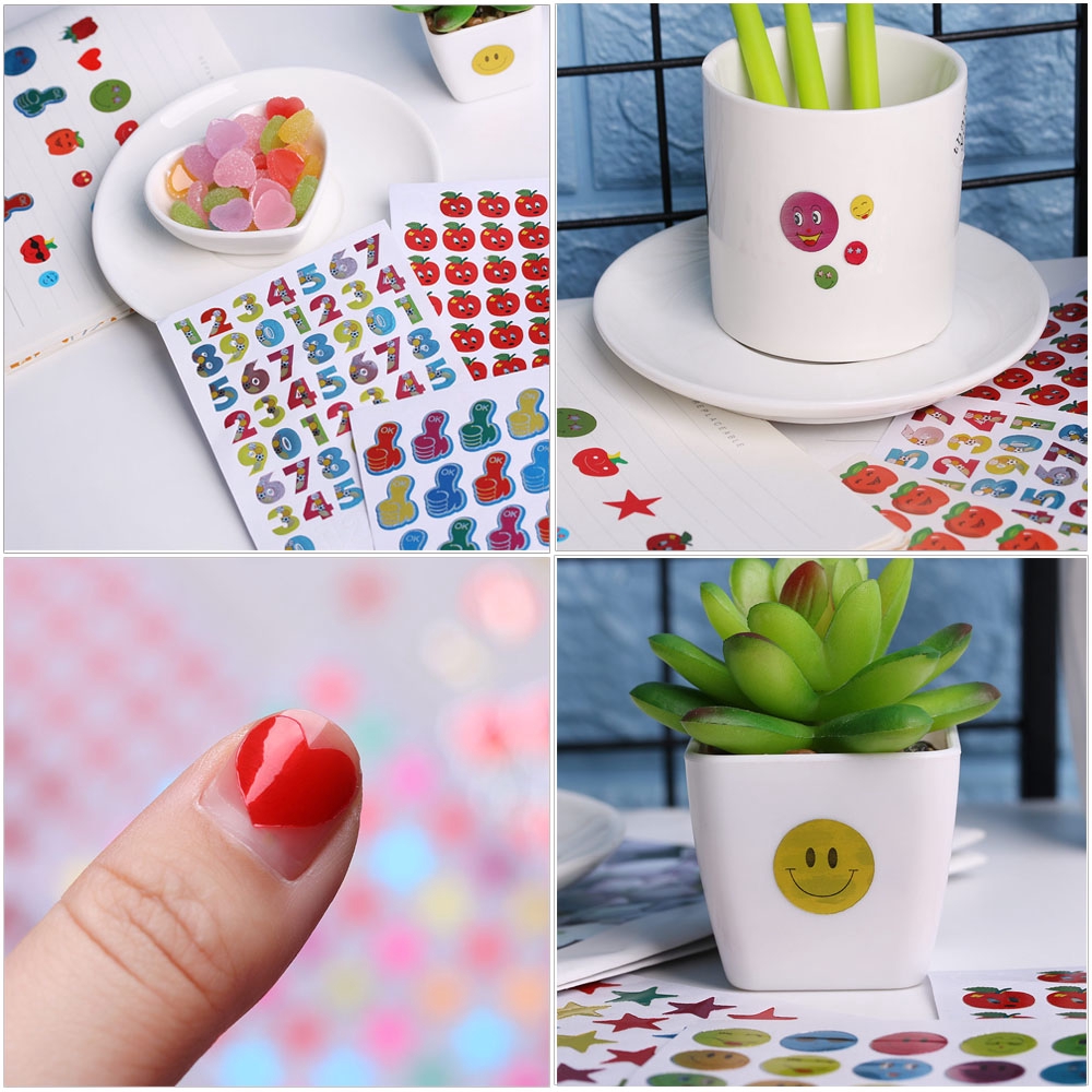 Set 10 Tấm Nhãn Dán Hình Mặt Cười Cho Bé