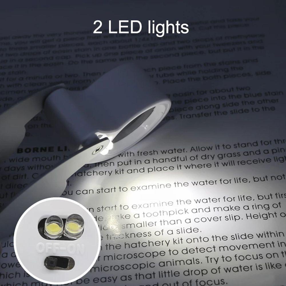 LONTIME Kính Lúp MINI Đường Kính 25mm Có 2 Đèn LED