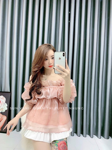 Áo bèo 2 tầng tay lỡ 3 màu ❤️Freeship❤️chất tơ bóng nhũ 2 lớp bồng bềnh (kèm video ảnh thật)