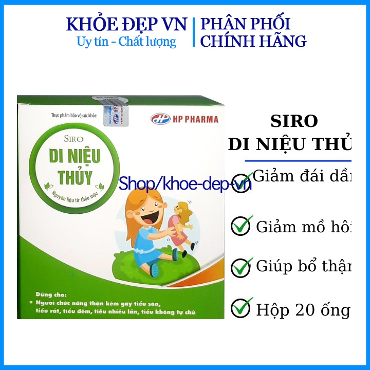 Di Niệu Thủy - giảm tình trạng đái dầm, mồ hôi trộn, ra nhiều mồ hôi ở trẻ em ( hộp 10 ống)