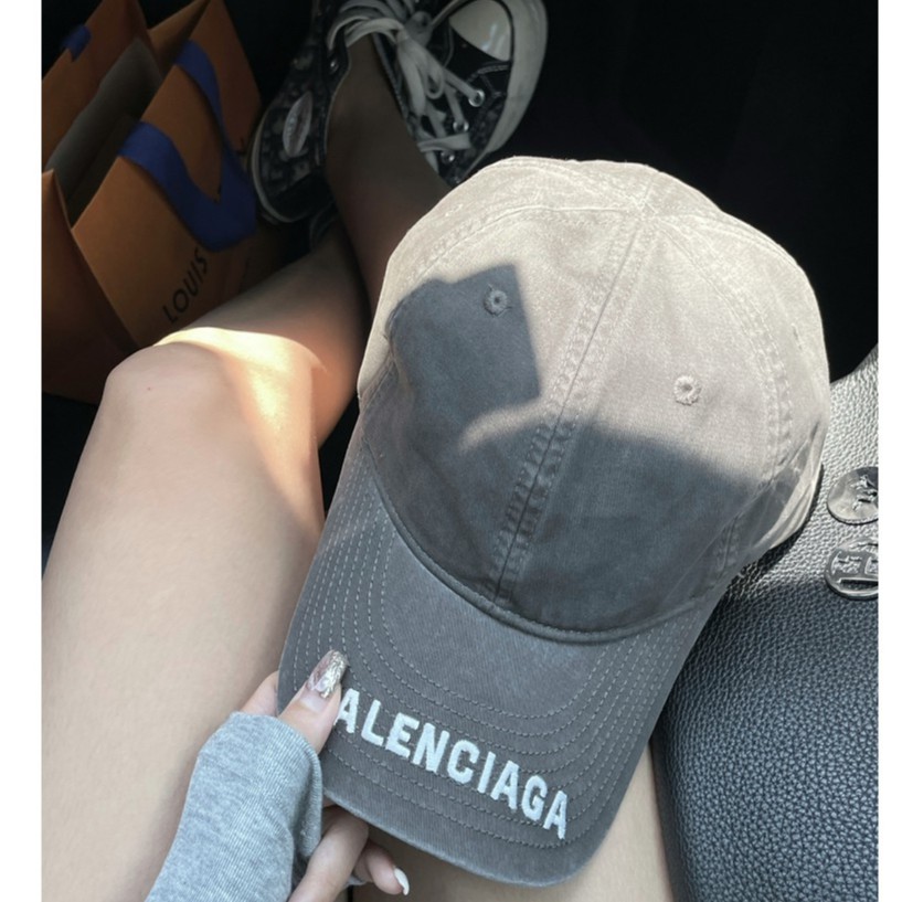 Mũ Lưỡi Trai Denim Thêu Chữ Balenciag Trẻ Trung Hợp Thời Trang