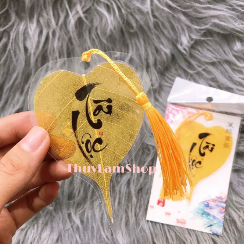 Lá bồ đề in hình thư pháp may mắn mang theo bên mình, ốp lưng điện thoại