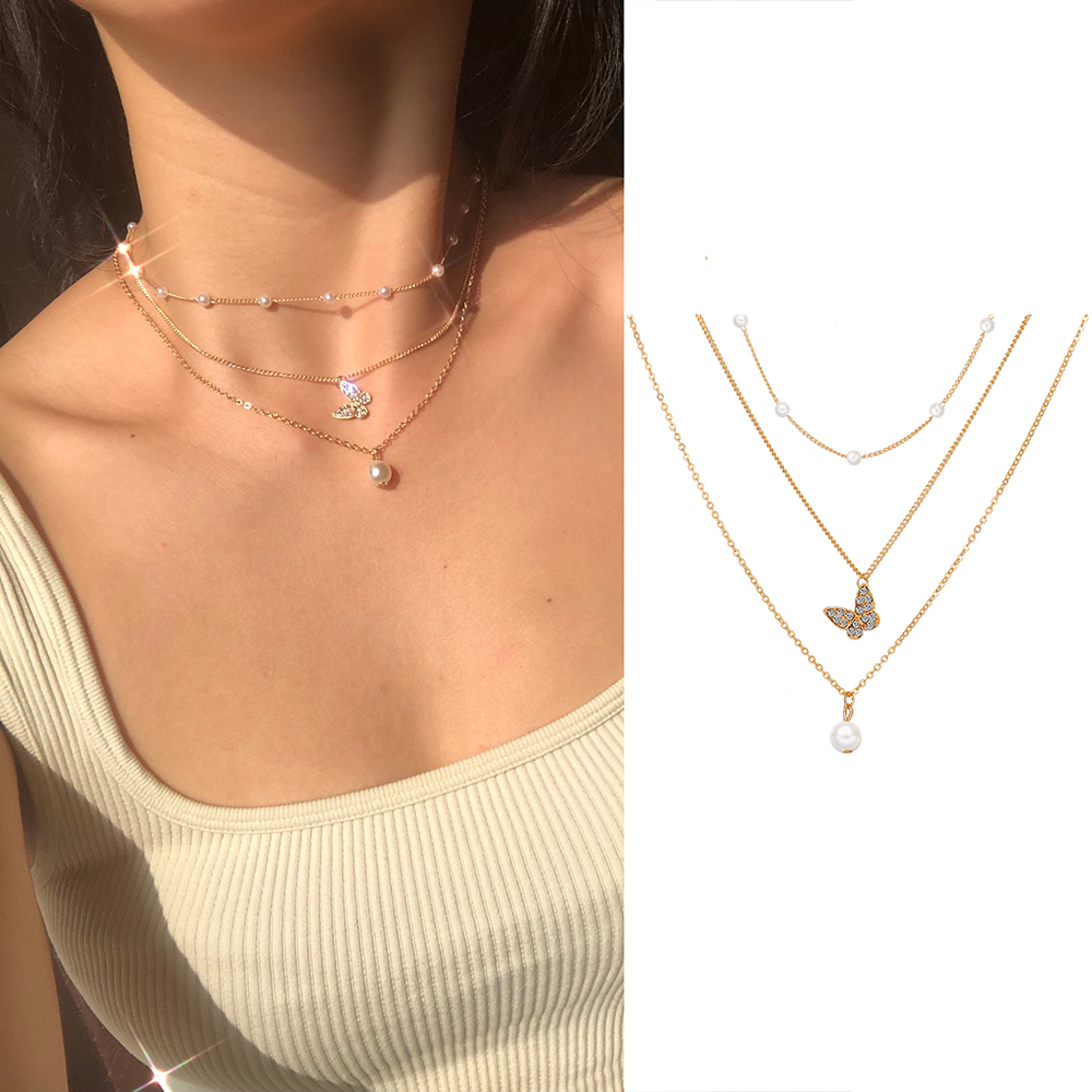 Vòng Cổ Nhiều Lớp Hợp Kim Thời Trang Phong Cách Thanh Lịch Cho Phụ Nữ