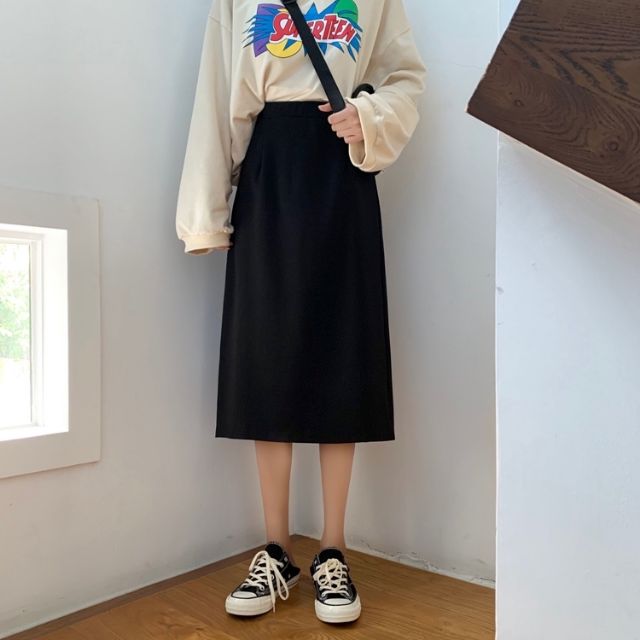 Chân váy dài midi form A to dài 70cm- M31