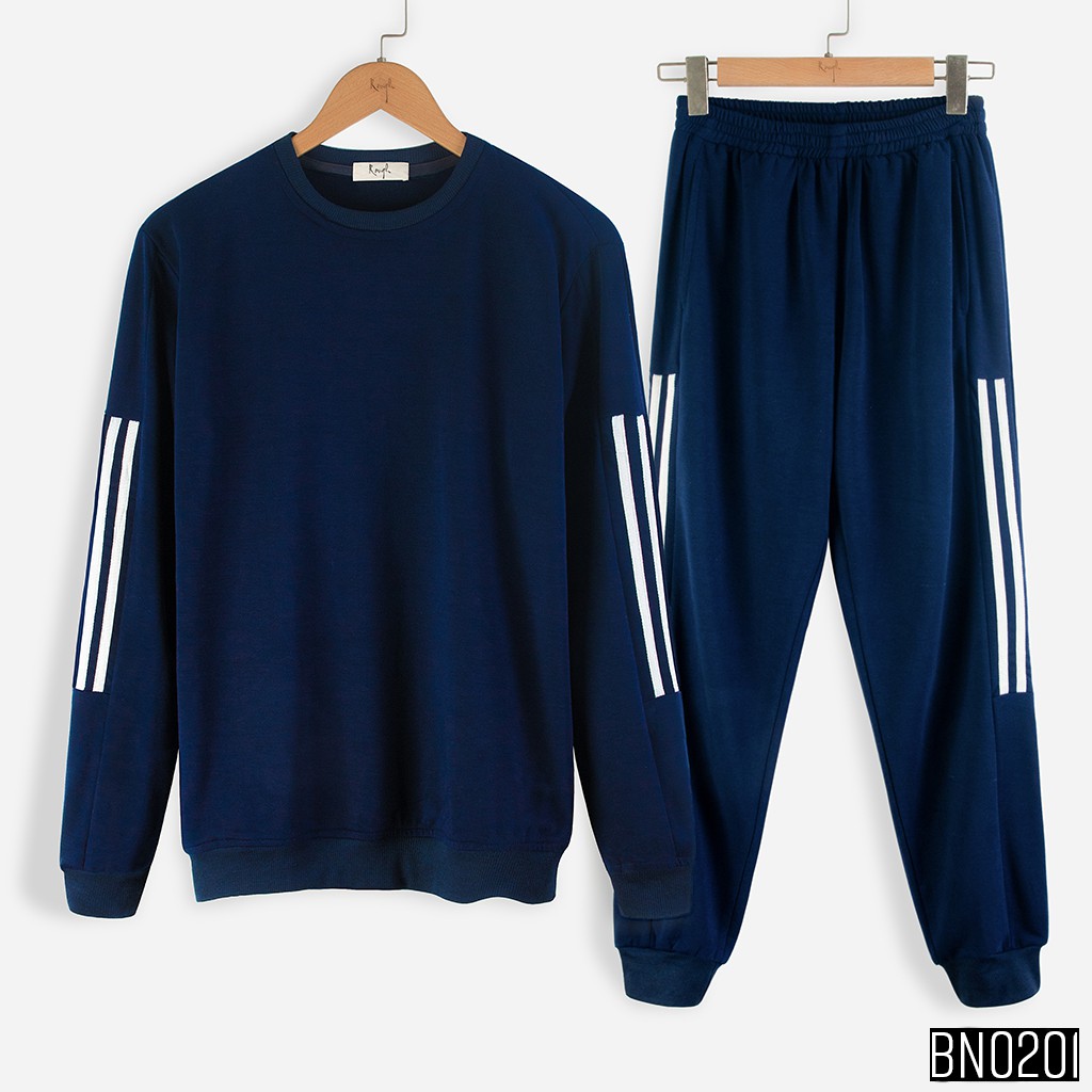 Bộ Nỉ Nam ROUGH Chất Nỉ Cao Cấp, 2 Sọc Thể Thao | BigBuy360 - bigbuy360.vn