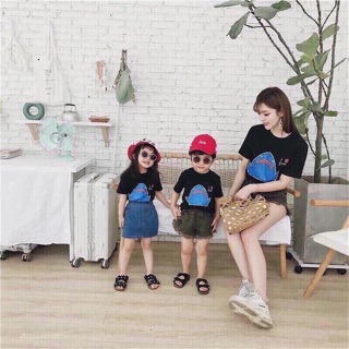 Set áo mẹ con cá mập