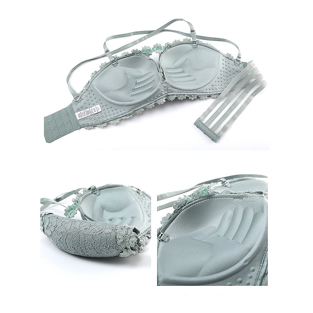 Gathered underwear without rims sexy lace bra set | BigBuy360 - bigbuy360.vn