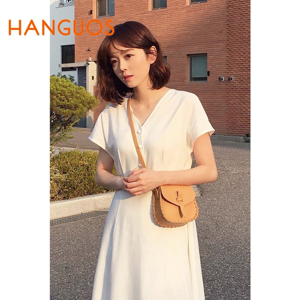 Váy trắng suông dài dáng basic