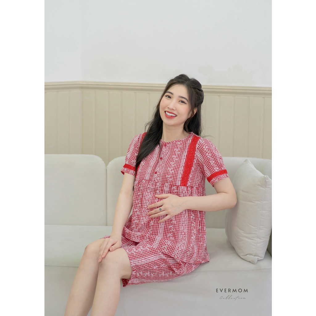 Bộ lững bầu mặc nhà và sau sinh karo kéo khoá cho bé ti