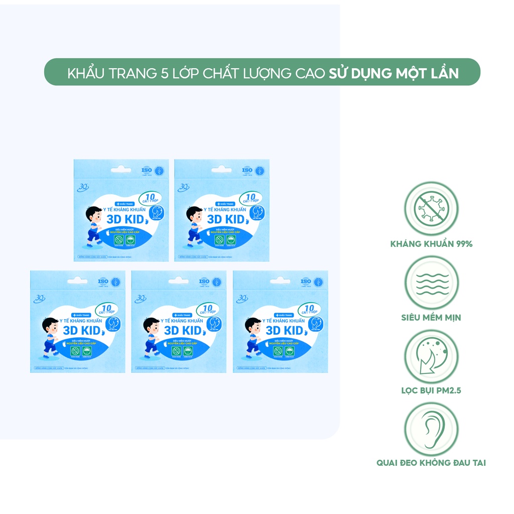 Khẩu trang gấu Panda trẻ em từ 0-12 tuổi siêu kháng khuẩn