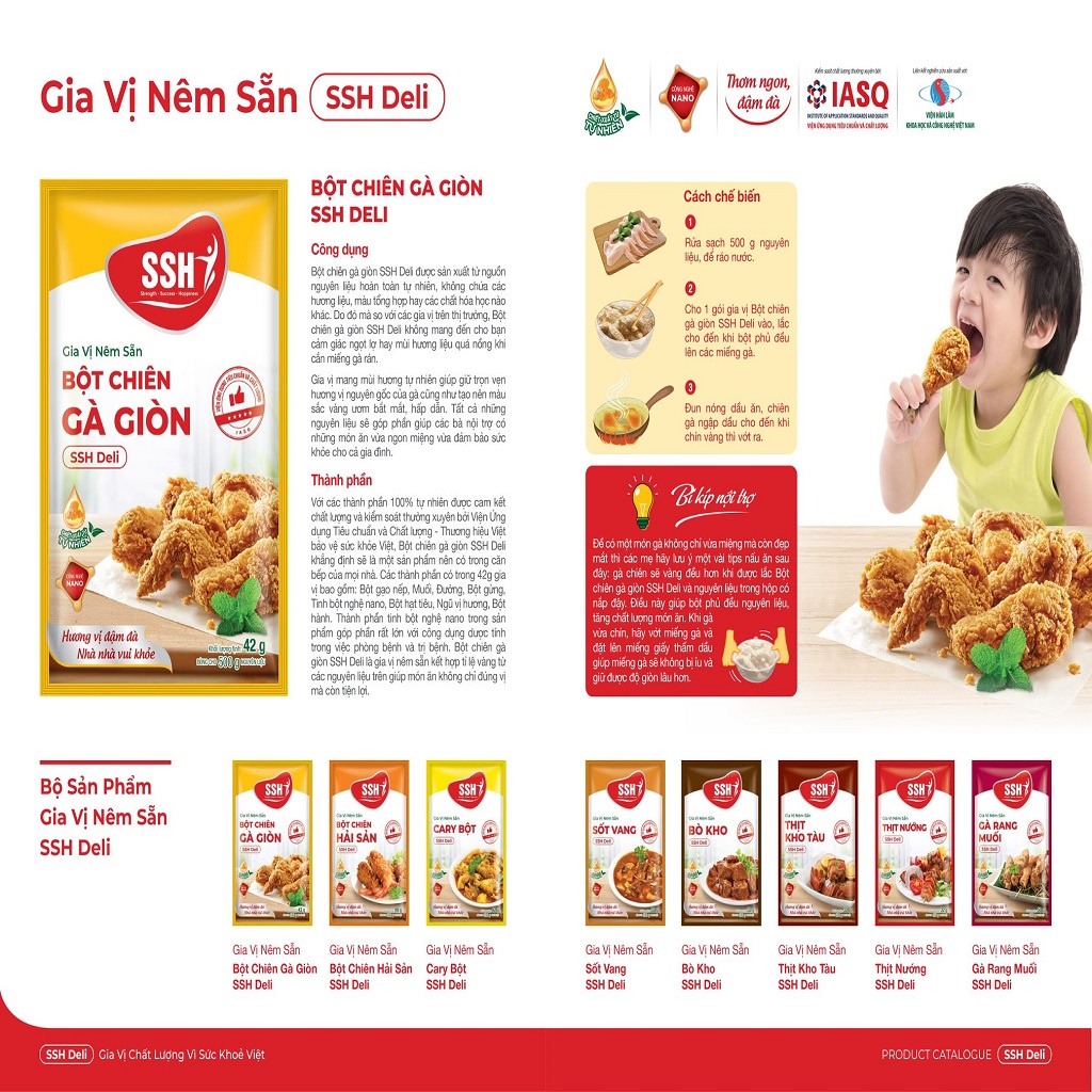 Gia vị nêm sẵn bột chiên gà giòn SSH Deli - Hàng chính hãng