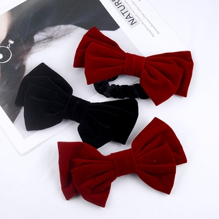 Kẹp tóc hình nơ lớn màu đỏ thời trang Hàn Quốc