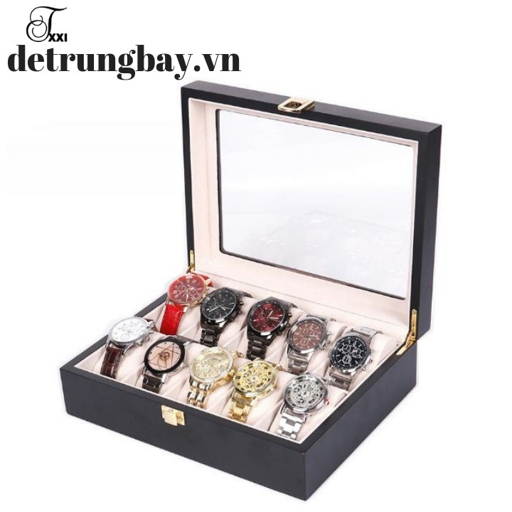 Hộp Đựng Đồng Hồ Vỏ Gỗ 10 Chiếc
