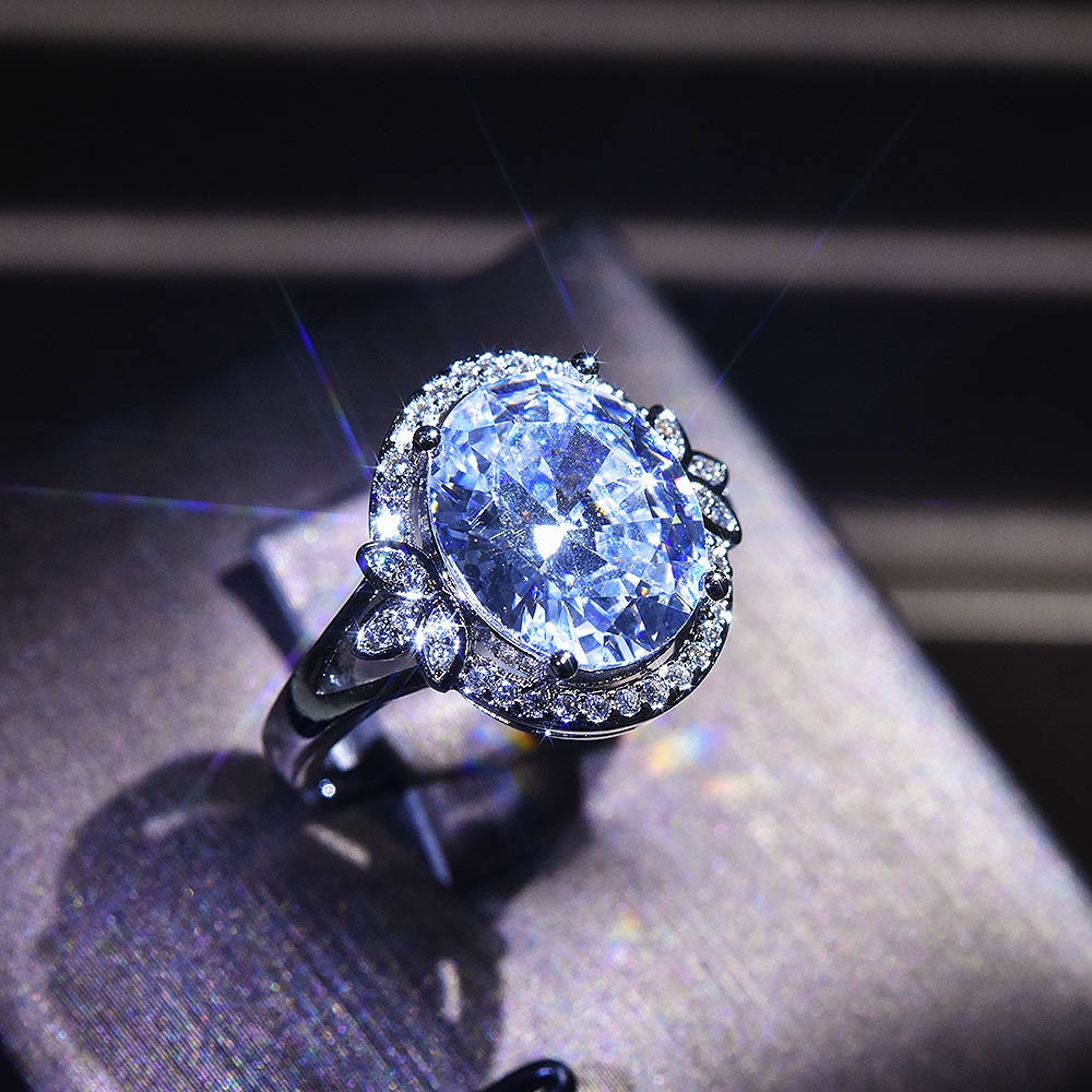 Nhẫn Bạch Kim Pt950 Moissanite Tám Trái Tim Và Tám Mũi Tên-JHS3-A