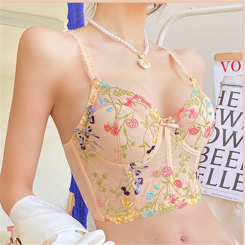 A46 Áo Bra Ren KATHY BRA Thêu Hoa Cao Cấp Nữ Hàng Kiểu Bralette Hai Dây Kiểu Dáng Croptop Phối Blazer Siêu Xinh