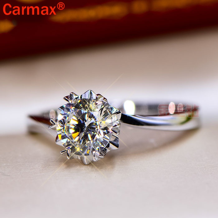 Nhẫn hở hình bông tuyết Moissanite thiết kế thời trang cho nữ