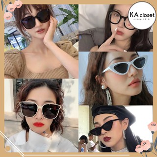 🆕 Kính mát KA Closet phong cách mắt mèo 2 màu Đen, Trắng thời trang kiểu Hàn Quốc