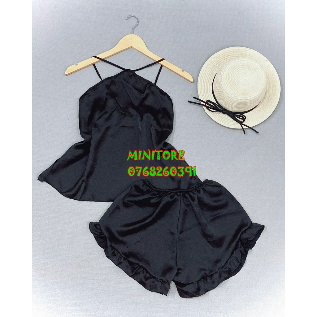 [40KG-55KG] ĐỒ NGỦ YẾM SATIN SIÊU SEXY DÂY CHÉO KHÔNG MÚT, VẢI MỀM MỊN RẤT MÁT - HÀNG XƯỞNG NHÀ MAY ĐƯỜNG MAY KỸ