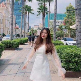 Váy bánh bèo tay bồng