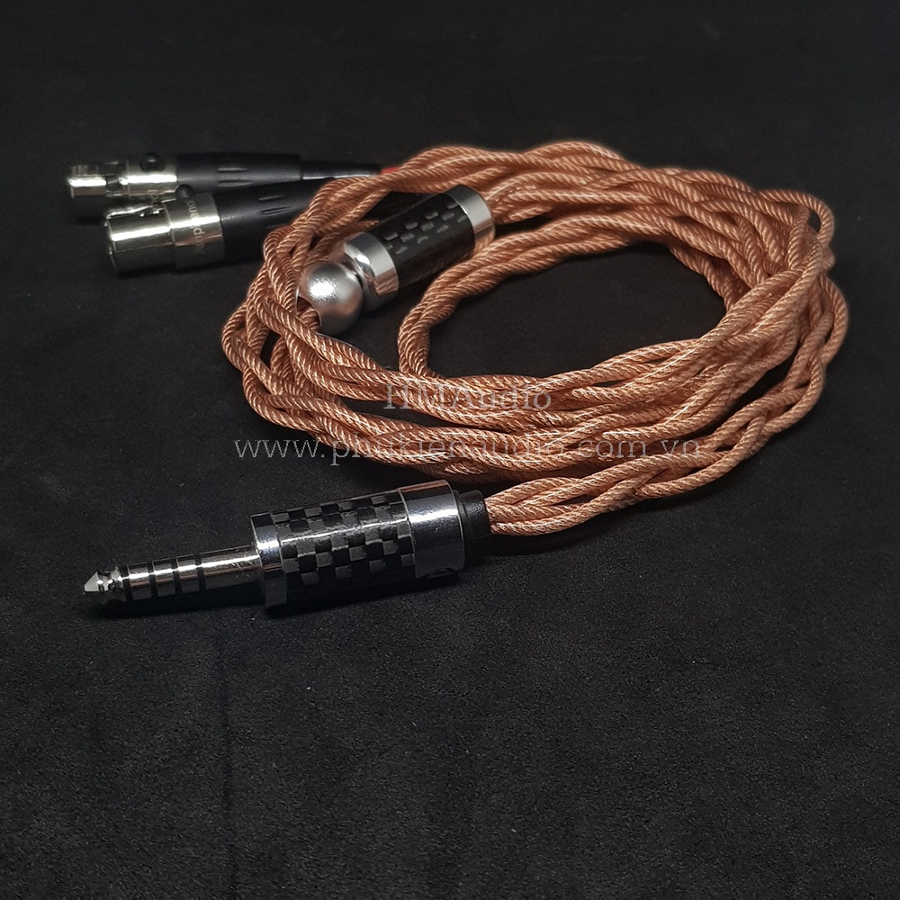 Dây tai nghe đồng OFC 1.8mm tết 4 - Connector miniXLR 4Pin Audeze LCD2/3/4