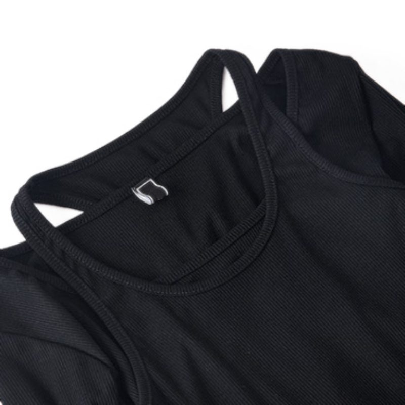 Áo Tay Dài Trễ Vai Màu Trơn Phong Cách Hàn Quốc Quyến Rũ