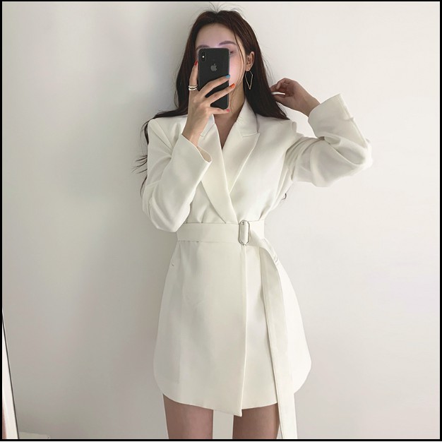 Set trang phục công sở vest trắng thanh lịch đi làm đi dạo phố đủ size phong cách ulzzang Hàn Quốc mặc thu đông xuân hè
