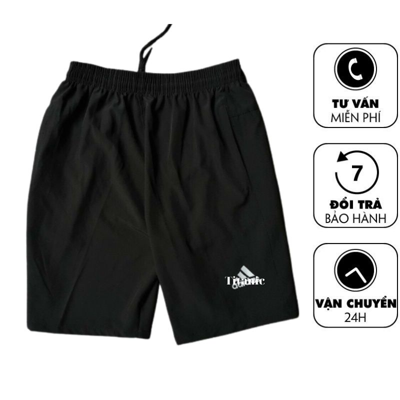 Quần đùi nam thể thao in logo Full size, Chất vải dù
