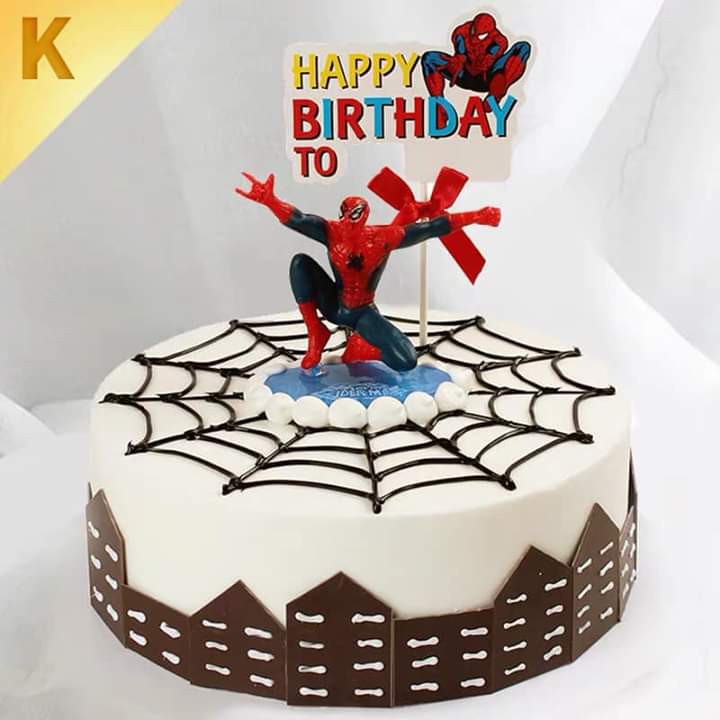 phụ kiện trang trí bánh [FREESHIP❤️] Người nhện bộ 7 món - trang trí bánh sinh nhật