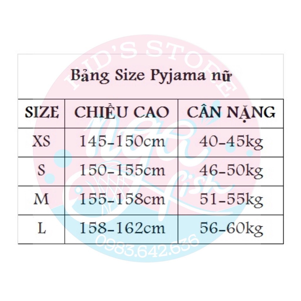 Bộ pyjama nữ cộc tay, quần đùi