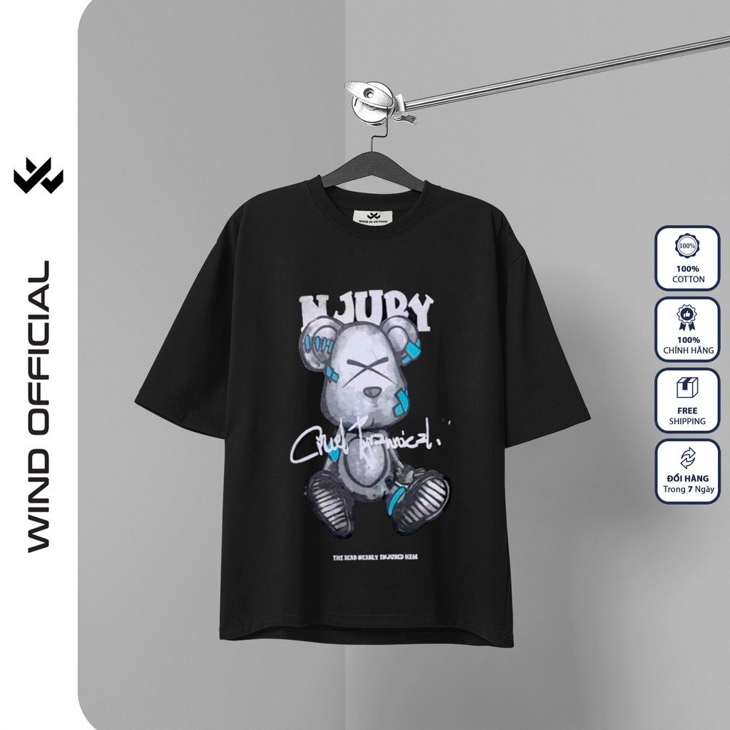 Áo phông rộng WIND unisex tay lỡ form rộng NJURY thời trang nam nữ oversize ulzzang