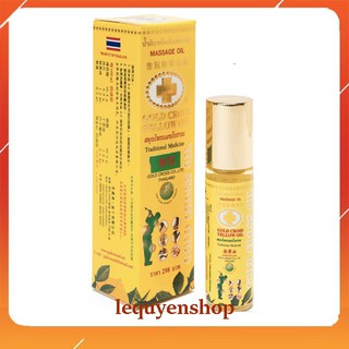 [hàng chính hãng]Dầu Thập Tự Vàng Thái Lan Gold Cross Yellow Oil chai lăn lớn 15ml