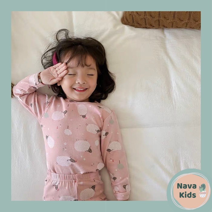 Đồ bộ dài tay cho bé navakids, cotton co giãn 4 chiều size 80-140