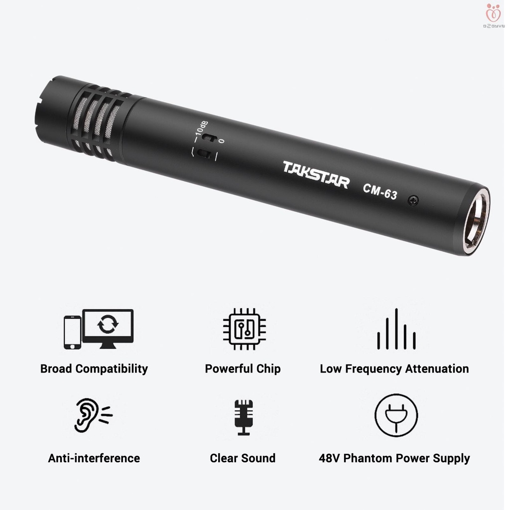 Bộ Micro TAKSTAR CM-63 48V Phantom 48V Chống Ẩm Chuyên Nghiệp