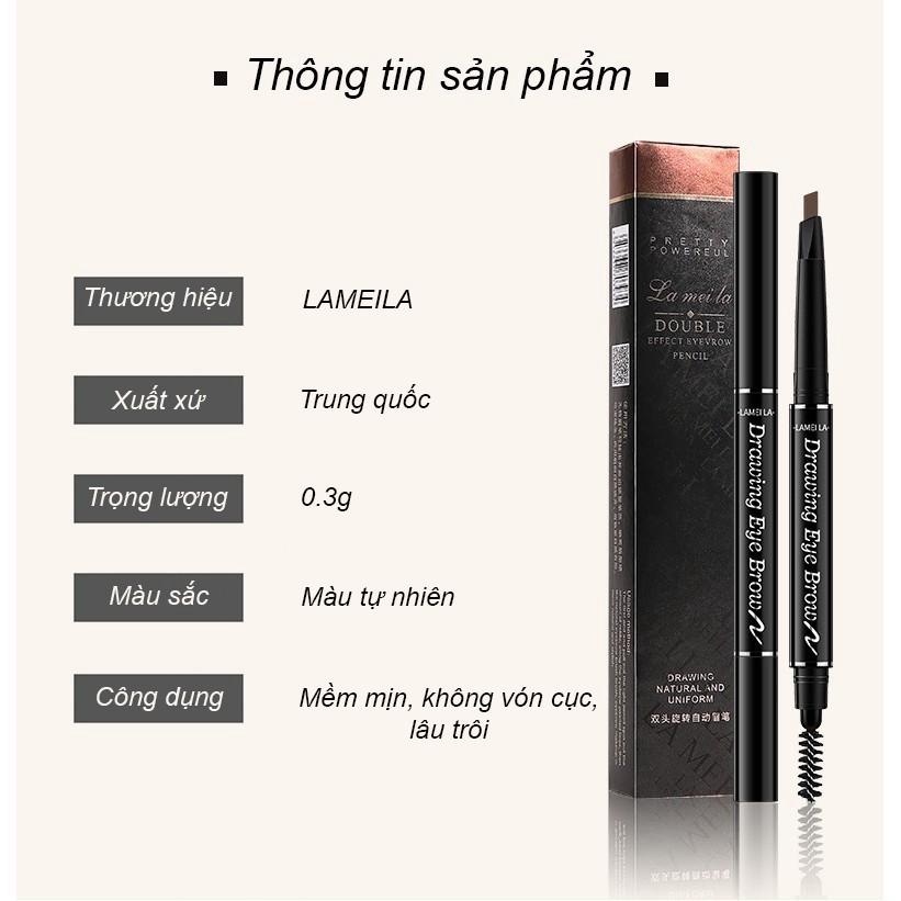 💙KÈM QUÀ TẶNG💙 Chì Kẻ Mày Lameila Double Effect hai đầu chống nước bút chì kẻ mày nội địa Trung TAYOKA | BigBuy360 - bigbuy360.vn